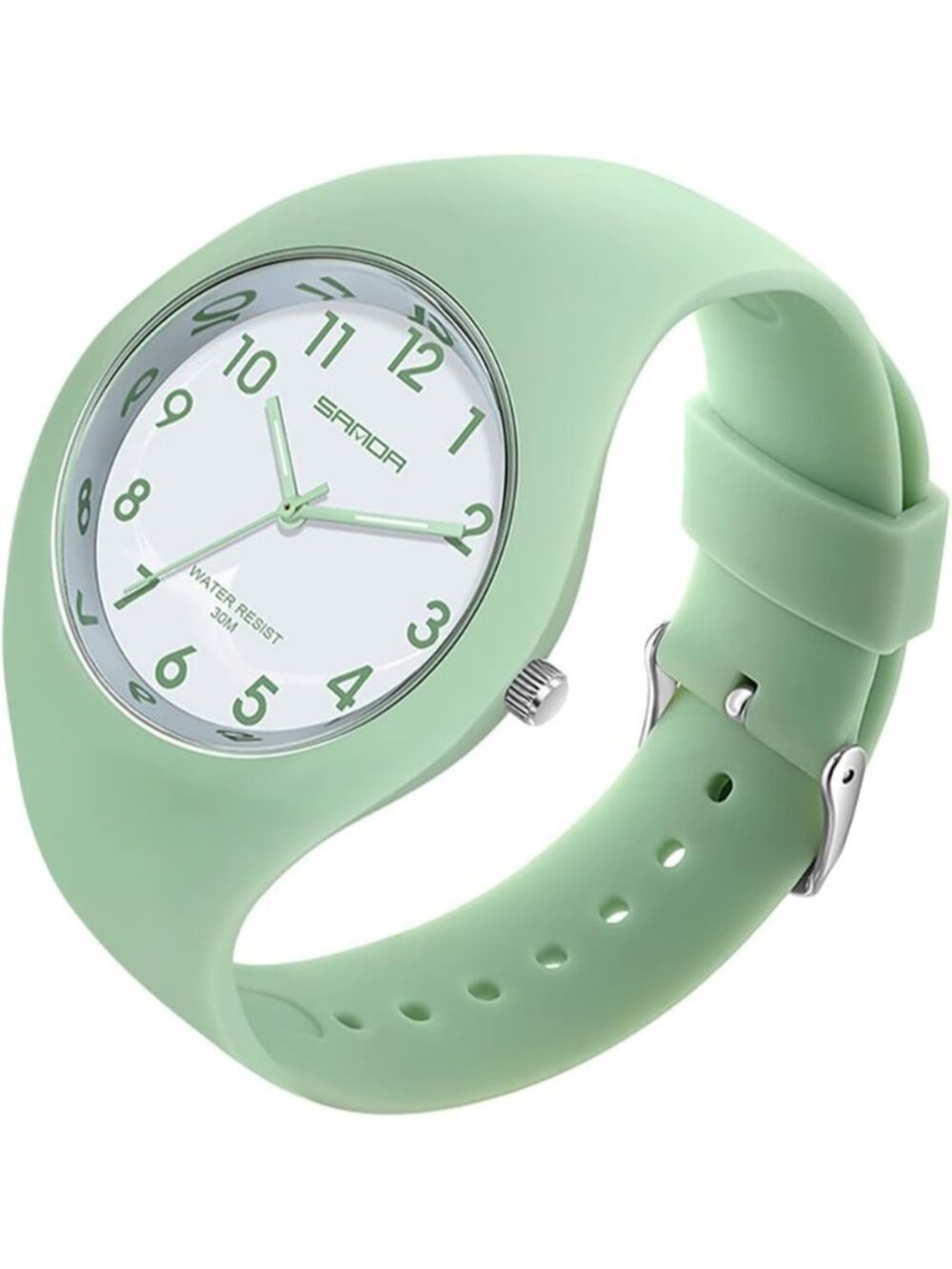 Women's Green Analog Silicone Jelly Strap Japanese Quartz Movement Wrist Watch